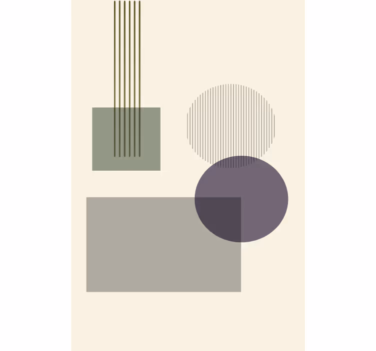 Tapisserie beige formes géométriques douces - TenStickers