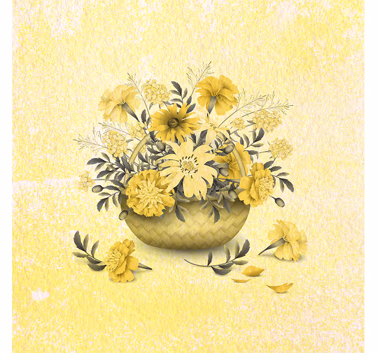 Tapisserie jaune fleurs agréables - TenStickers