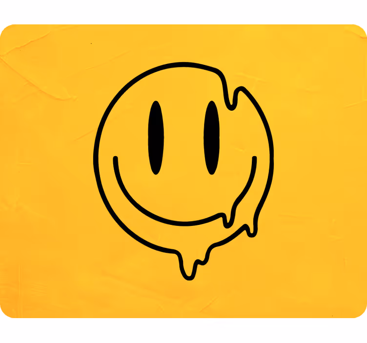 Tapisserie jaune icône sourire liquide - TenStickers