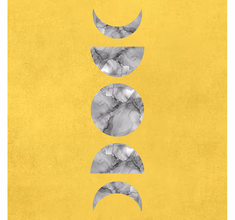 Tapisserie jaune formes pantone nordiques - TenStickers