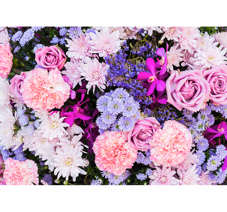 Tapisserie rose fleurs colorées - TenStickers