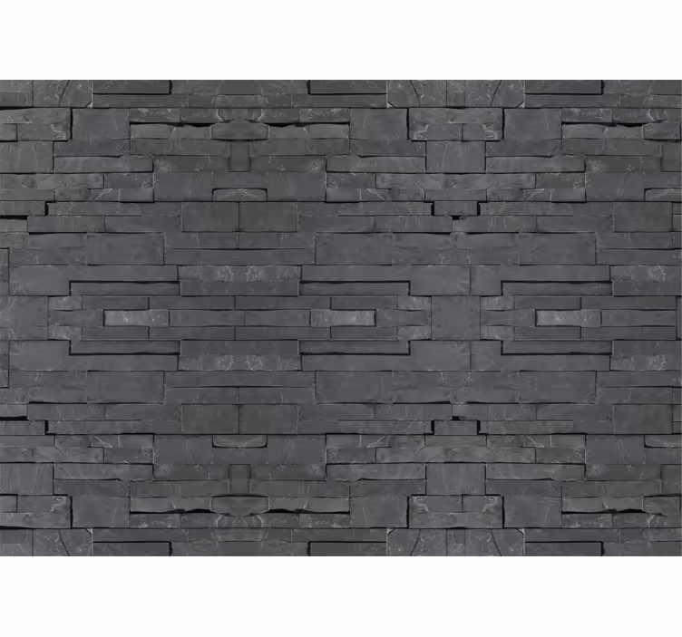 Tapisserie gris briques noires - TenStickers