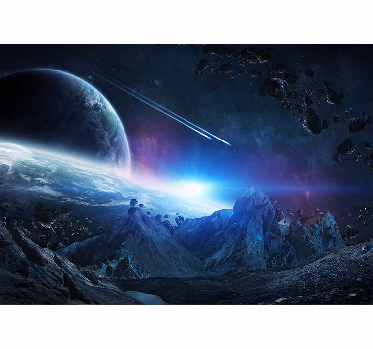 Tapisserie couloir concept science-fiction univers - TenStickers
