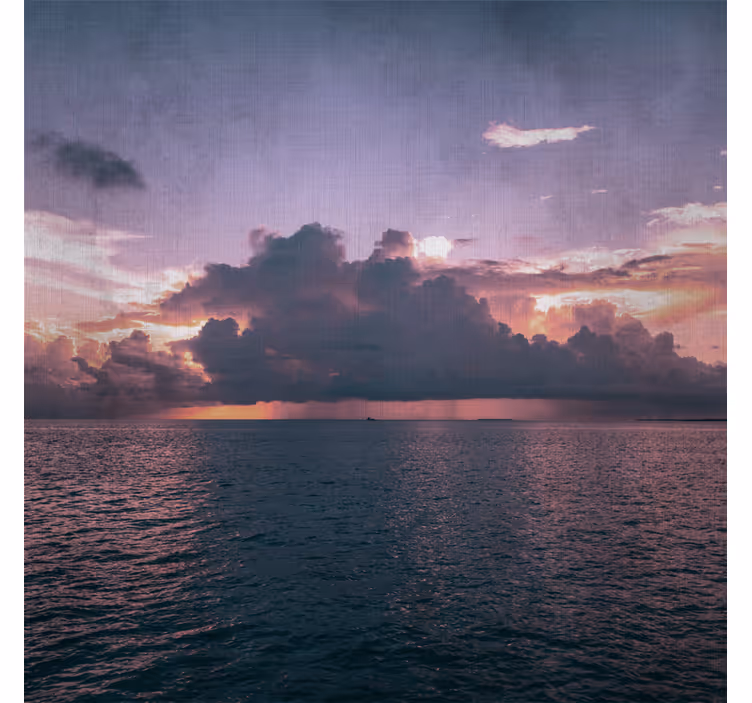 Tapisserie violet océan calme nuageux - TenStickers