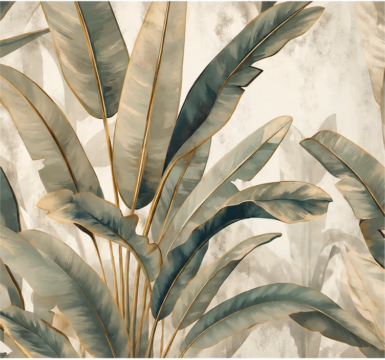 Tapisserie nature texture sable feuilles jungle - TenStickers