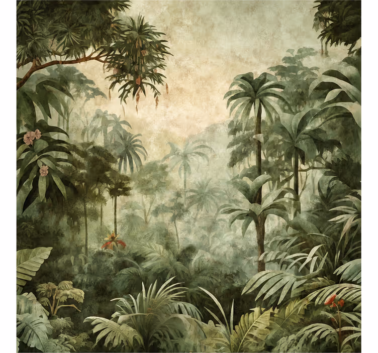 Tapisserie nature vue sur les plantes tropicales - TenStickers