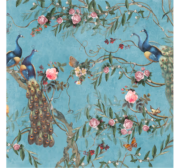 Tapisserie nature jungle de paon - TenStickers