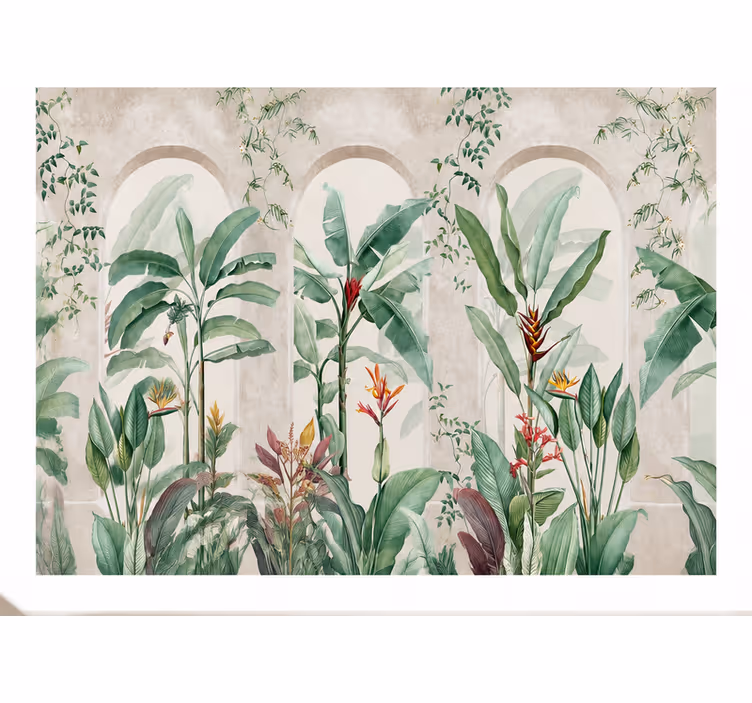 Tapisserie nature grandes arches tropicales - TenStickers