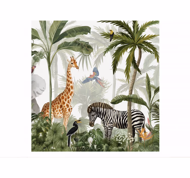 Tapisserie nature animaux de la jungle - TenStickers