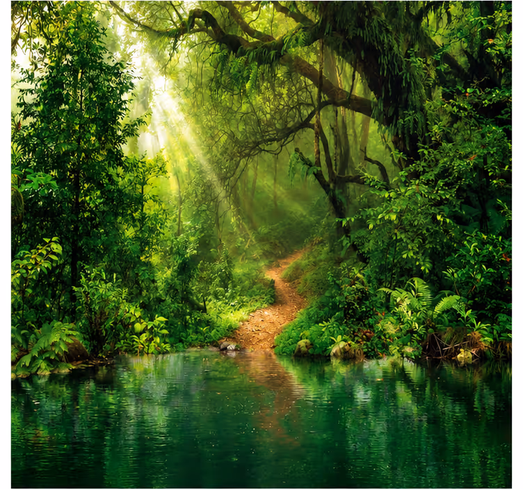 Tapisserie jungle nature verdoyante - TenStickers