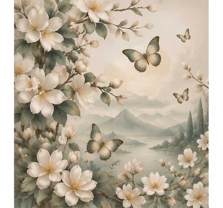 Tapisserie nature papillon - TenStickers
