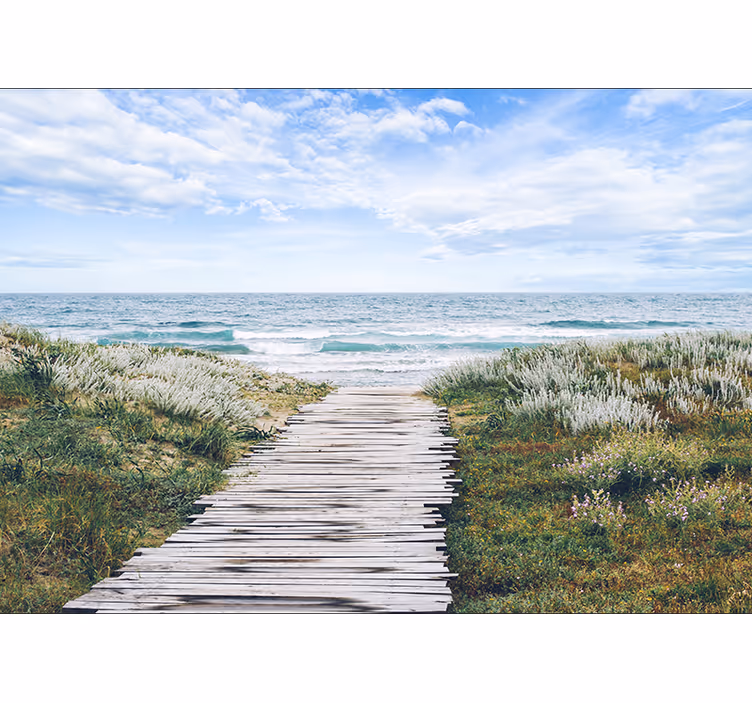 Vacances au bord de la mer paysage papier peint - TenStickers