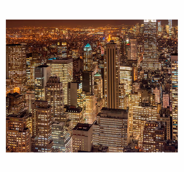 Peinture murale de new york de nuit - TenStickers