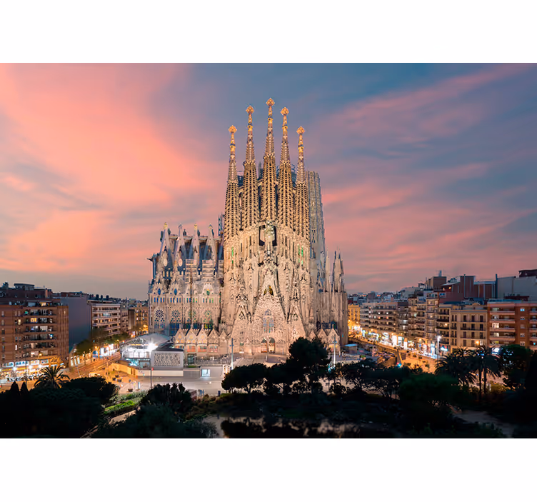 Tapisserie murale Barcelone architecture gothique - TenStickers