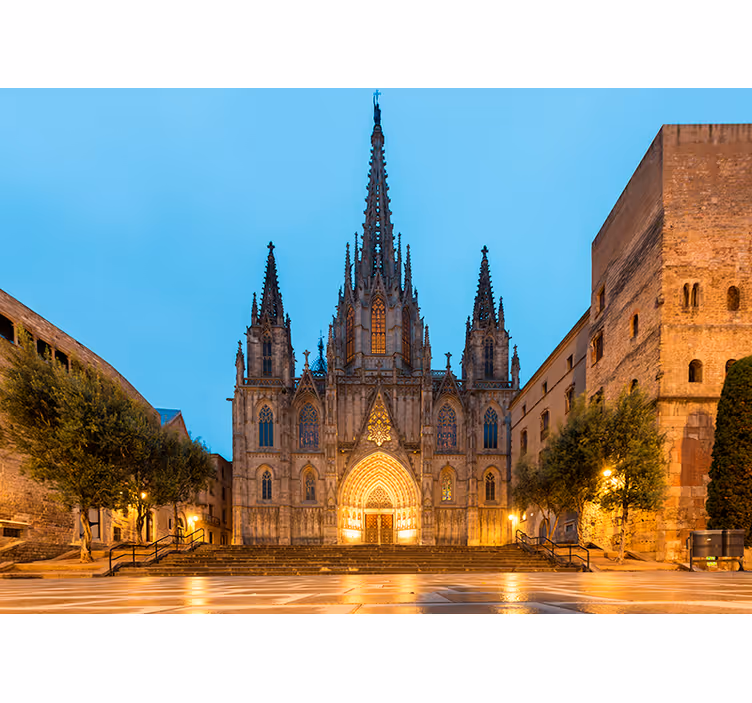 s photo de la cathédrale de barcelone - TenStickers