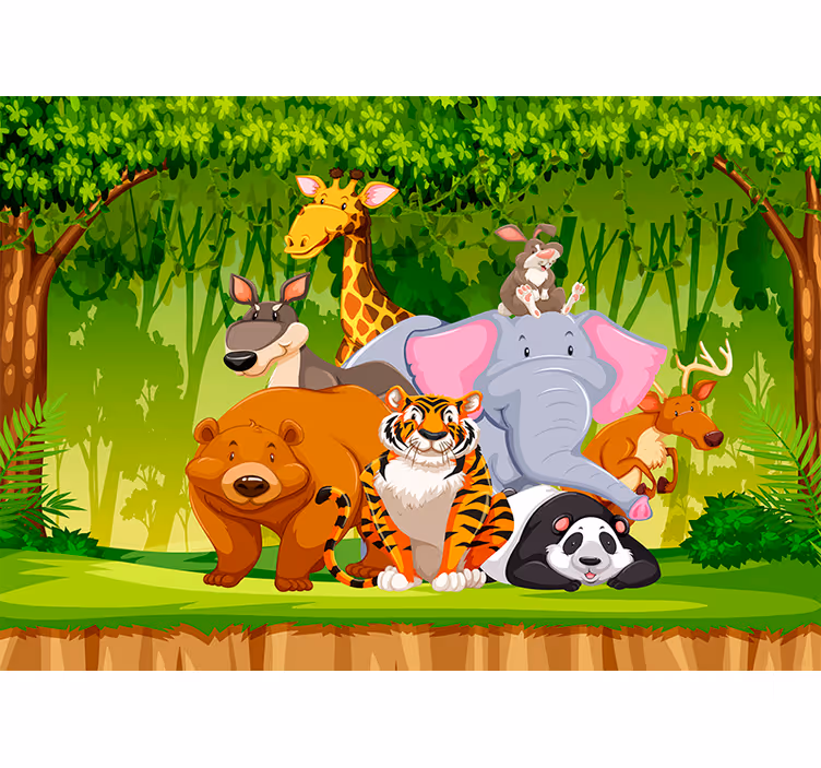 Animaux sauvages en plein air peintures murales pour enfants - TenStickers