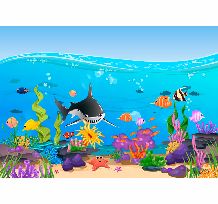 Photo murale enfant Poissons sous-marins - TenStickers