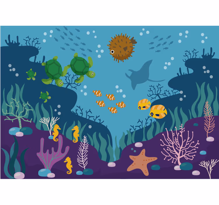 Tapisserie murale vie sous-marine - TenStickers