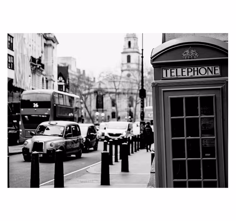 Papier peint noir et blanc ville de Londres - TenStickers