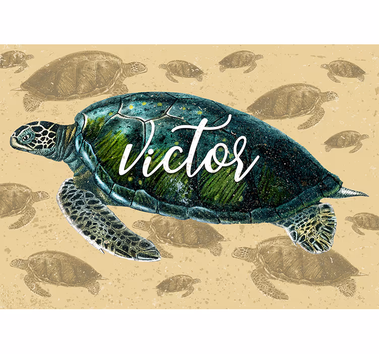 Tapisserie murale animaux aventure de la tortue de mer - TenStickers