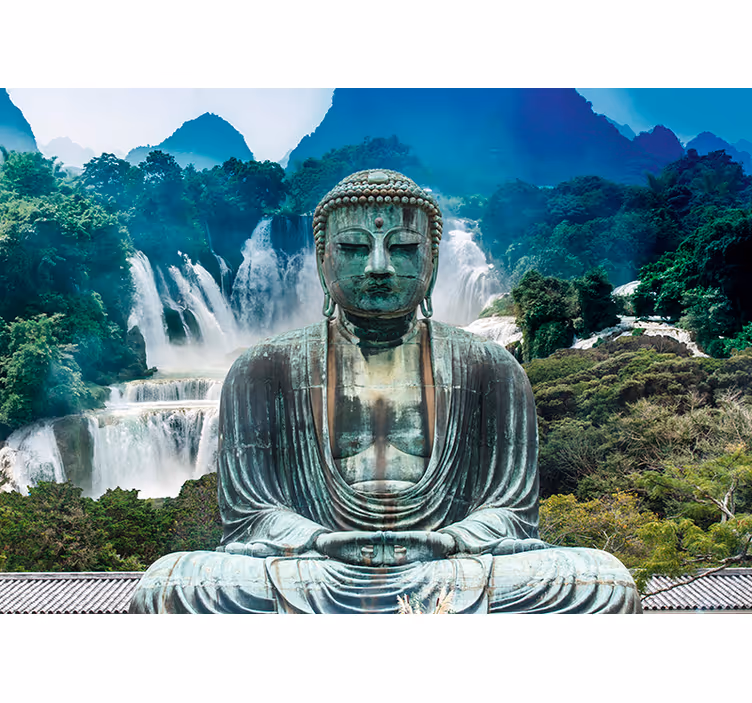 Papier peint paysage cascade de calme bouddha zen - TenStickers
