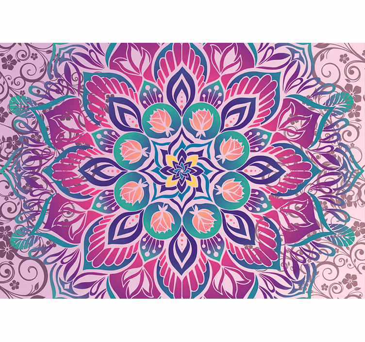 Papier peint zen Effet vitrail violet - TenStickers