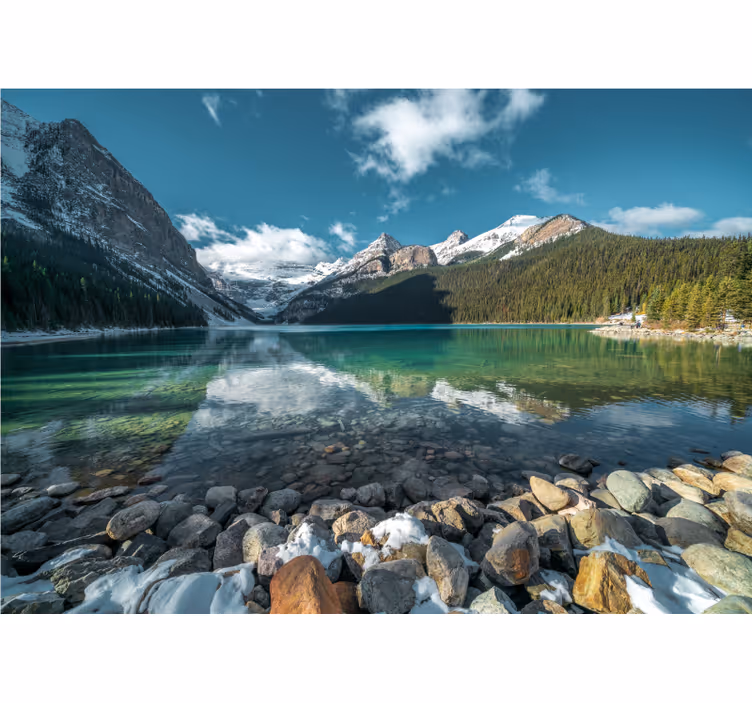 Tapisserie murale paysage Écho du lac de montagne - TenStickers
