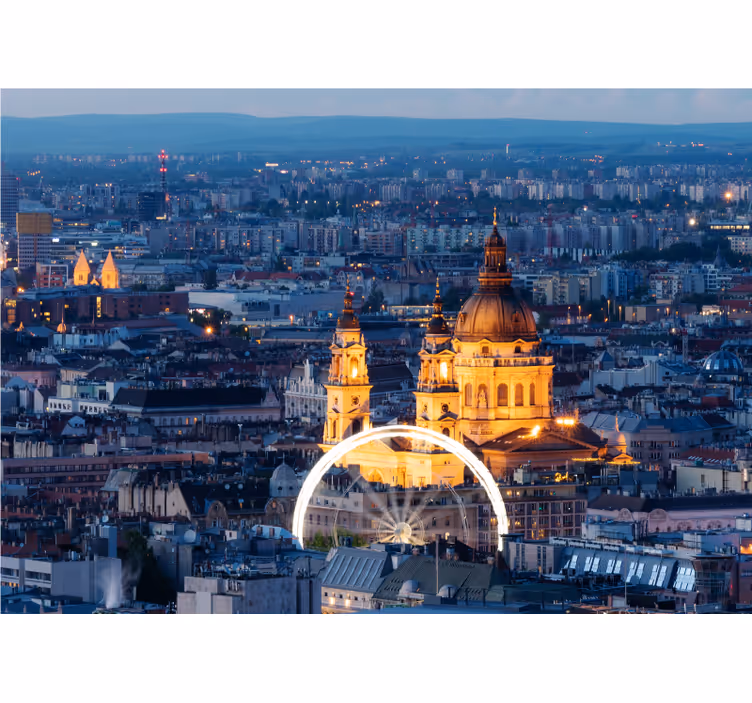 Tapisserie ville paysage nocturne historique de budapest - TenStickers