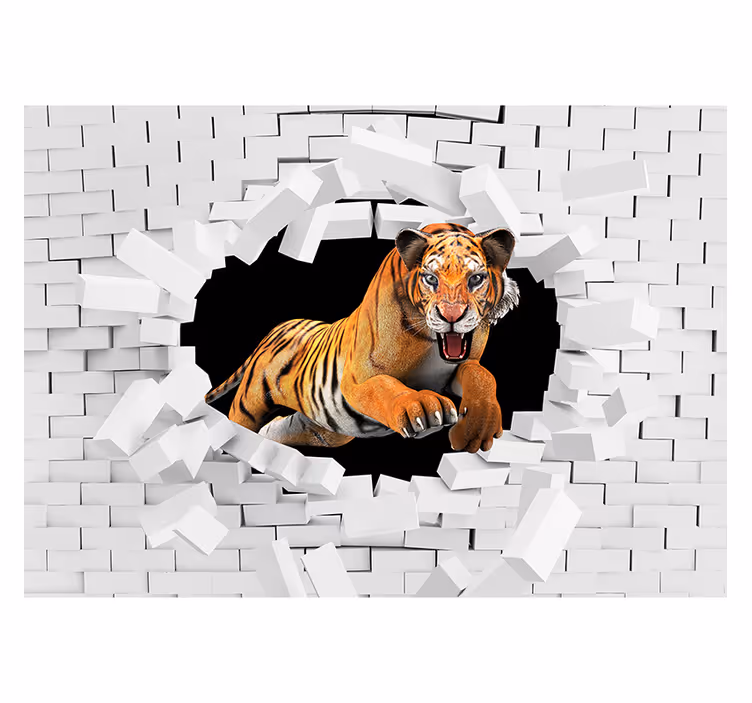 Papier peint 3D design Tigre - TenStickers