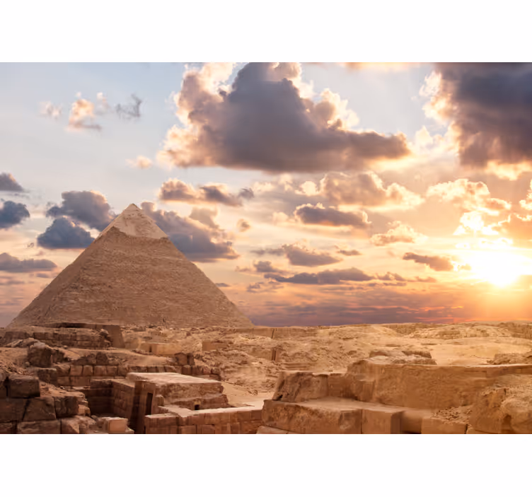 Papier peint mural de villes et de pays Conception de pyramides - TenStickers