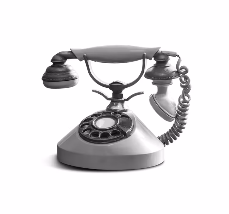 Papier peint vintage Téléphone vintage noir et blanc - TenStickers