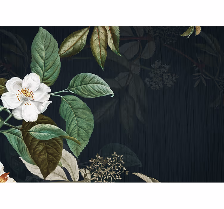 Papier peint salon Fond floral vert - TenStickers