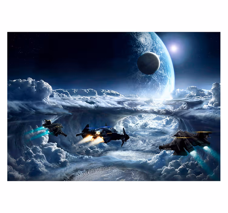 Tapisserie espace scène de vol interstellaire - TenStickers