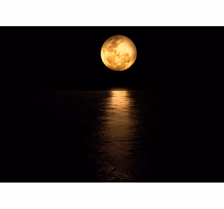 Tapisserie murale ciel Clair avec une lune doré - TenStickers