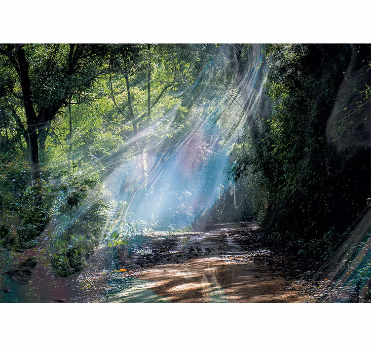 Papier peint nature Forêt d'effet de profondeur 3d - TenStickers
