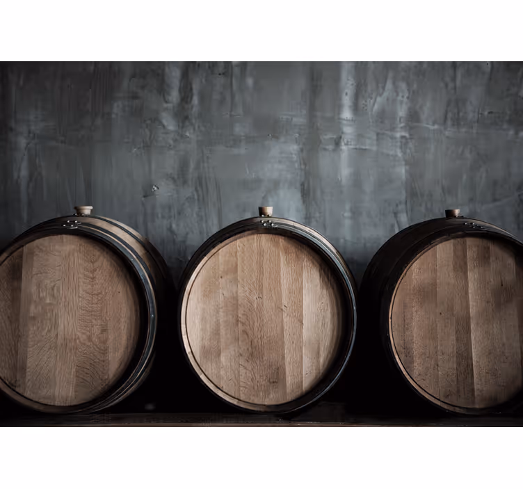 Papier peint vintage 3 tonneaux de vin - TenStickers