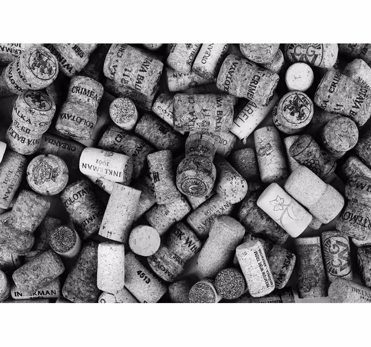 Papier peint 3D Bouchons de vin b & w - TenStickers