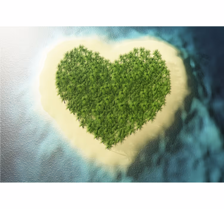 Tapisserie murale amour oasis en forme de cœur - TenStickers