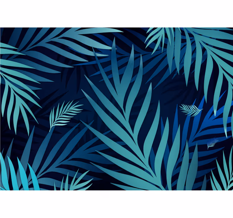 Photo murale feuilles couleur bleu électrique - TenStickers
