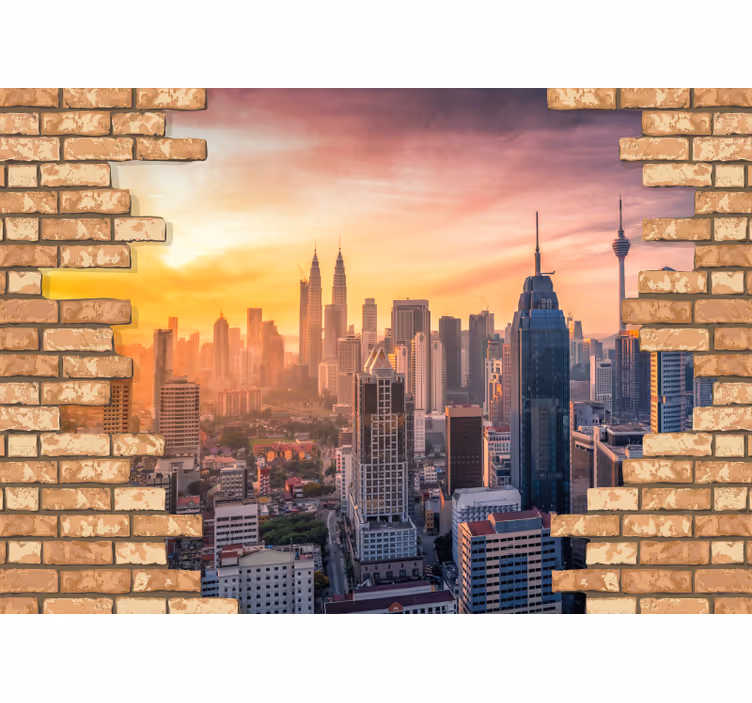 Tapisserie ville kuala lumpur skyline - TenStickers