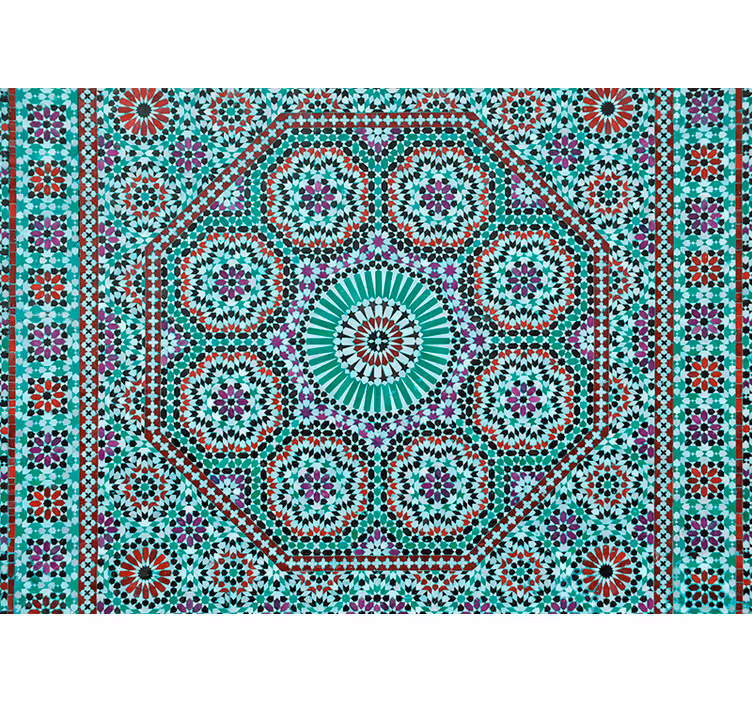 Papier peint motif Tuile cercle style marocain - TenStickers