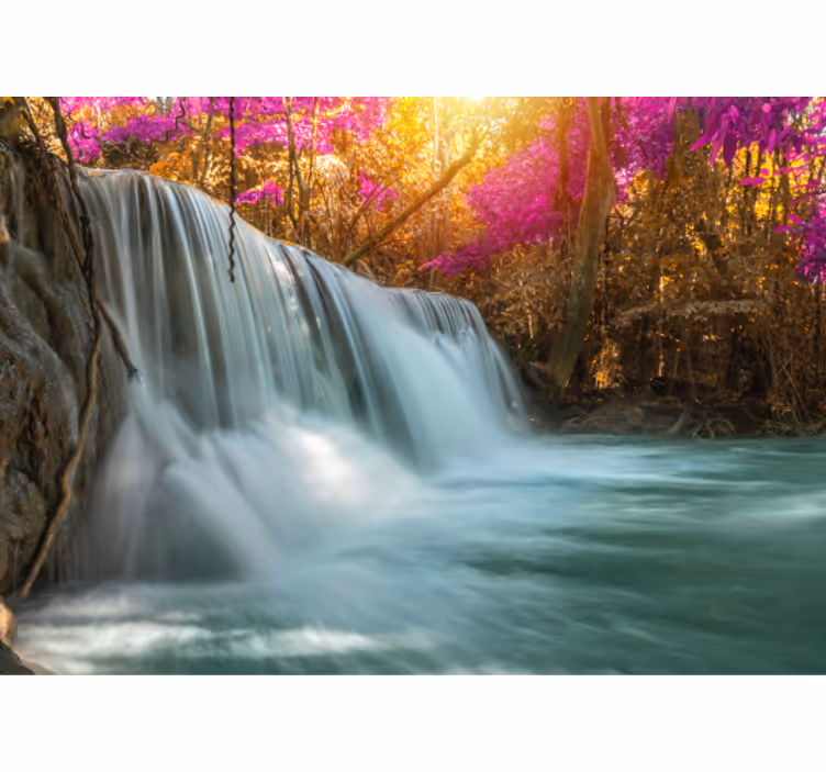 Papier peint mural chutes d'eau Paysage de printemps avec - TenStickers