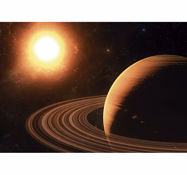 Papier peint 3D Espace extra-atmosphérique 3d et saturne - TenStickers