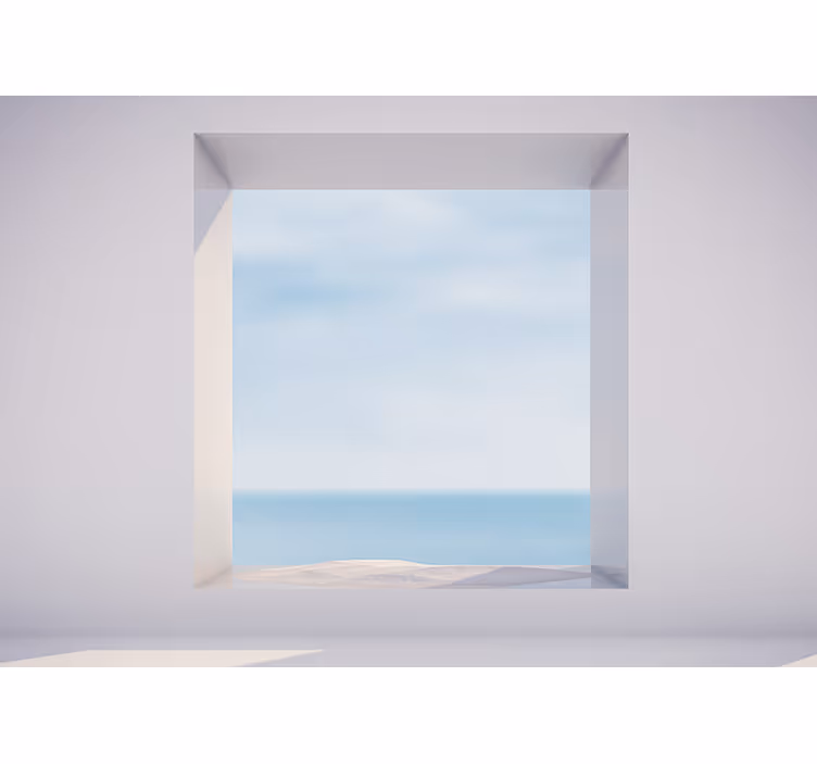 Papier peint 3D Fenêtre de toit vue mer - TenStickers