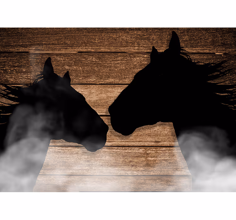 Tapisserie murale animaux silhouette de cheval - TenStickers