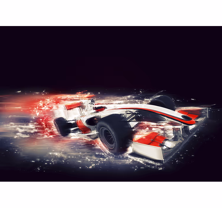 Tapisserie véhicules voiture de course en mouvement - TenStickers