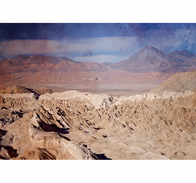 Tapisserie murale paysage scène de montagne désertique - TenStickers