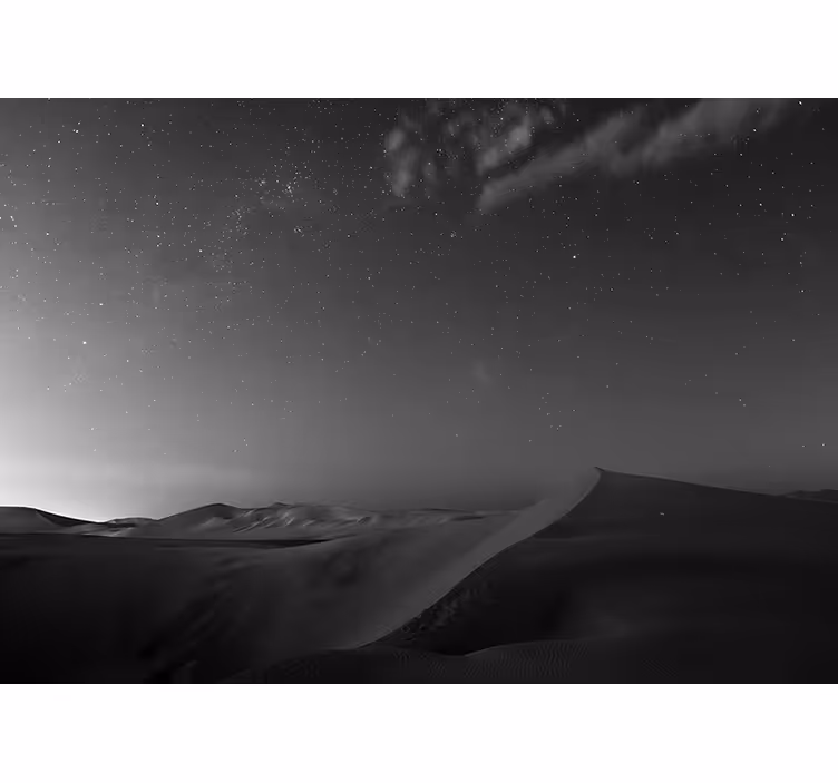 Tapisserie montagne dunes de désert nocturne - TenStickers