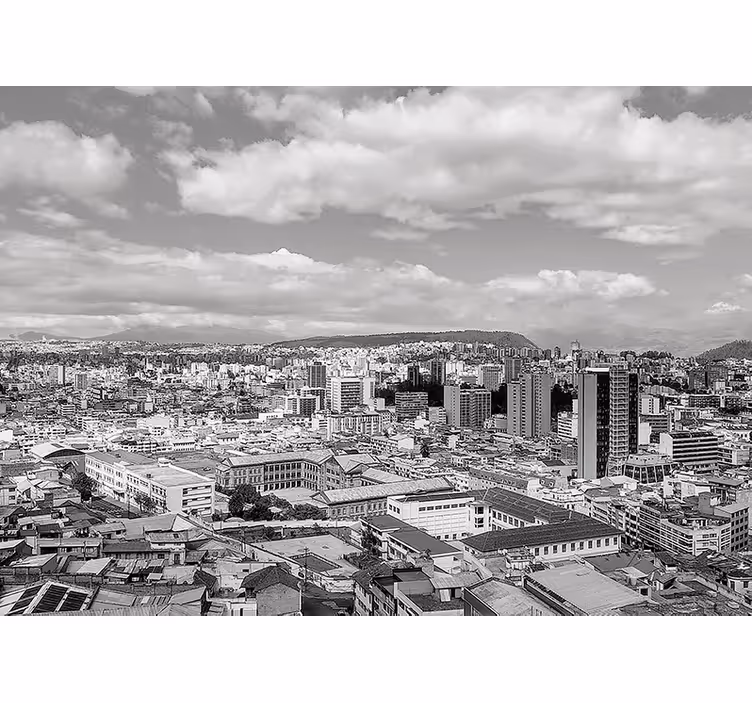 Tapisserie ville perspective de l'horizon urbain - TenStickers