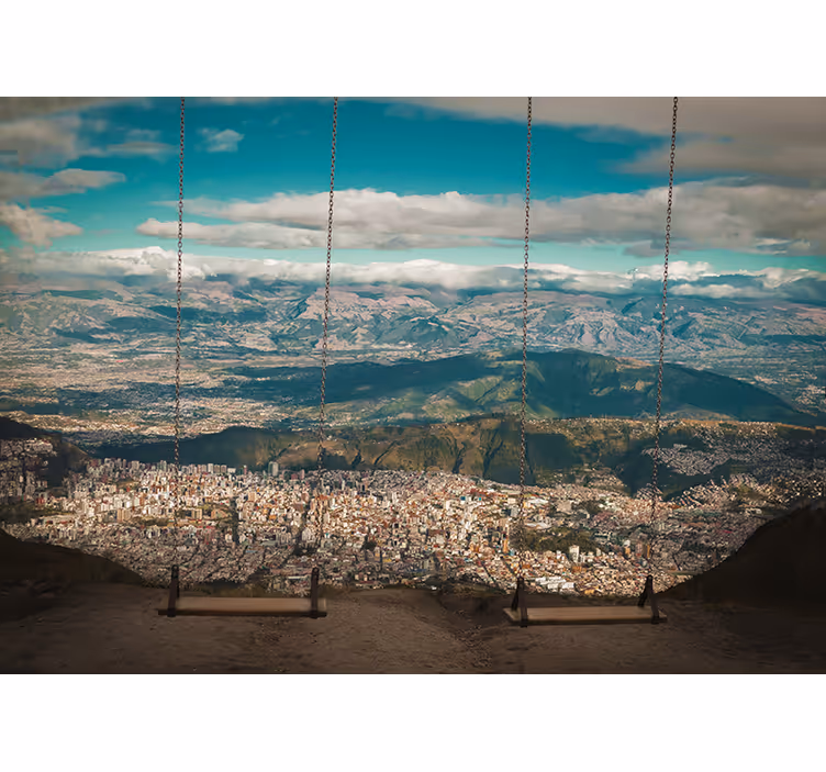 Tapisserie ville vue à 360 degrés sur la ville - TenStickers